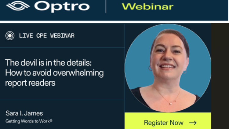 Optro live webinar - The devil is in the details: How to awoid overwhelming report readers